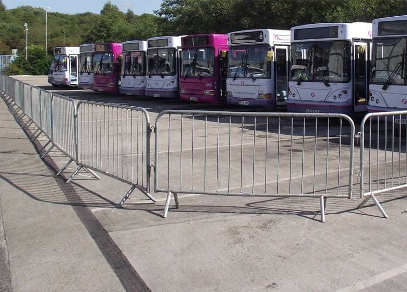 Steel crowd control barrier for outdoor events